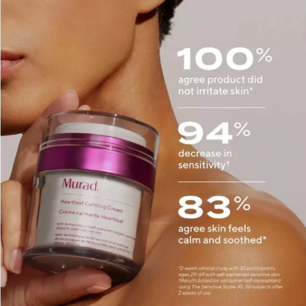 Murad Heartleaf Calming Cream - Metallic Magenta and White Jar